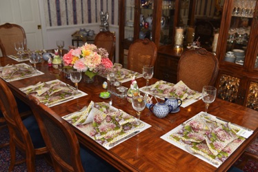 Spring table setting in Dining Room